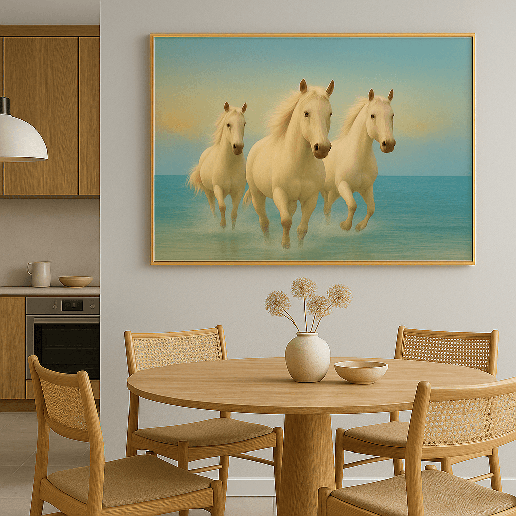 Premium Acrylic 3D UV Printed Wall Art-3 Running Horses view 2
