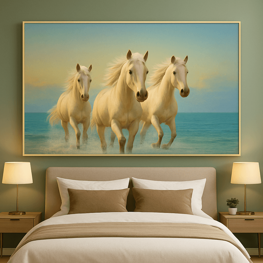 Premium Acrylic 3D UV Printed Wall Art-3 Running Horses view 1