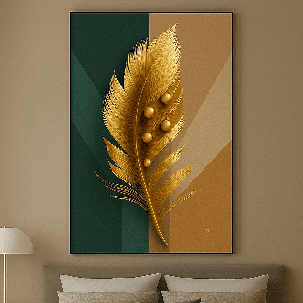 Premium Acrylic 3D UV Printed Wall Art – Nordic Feather view 2