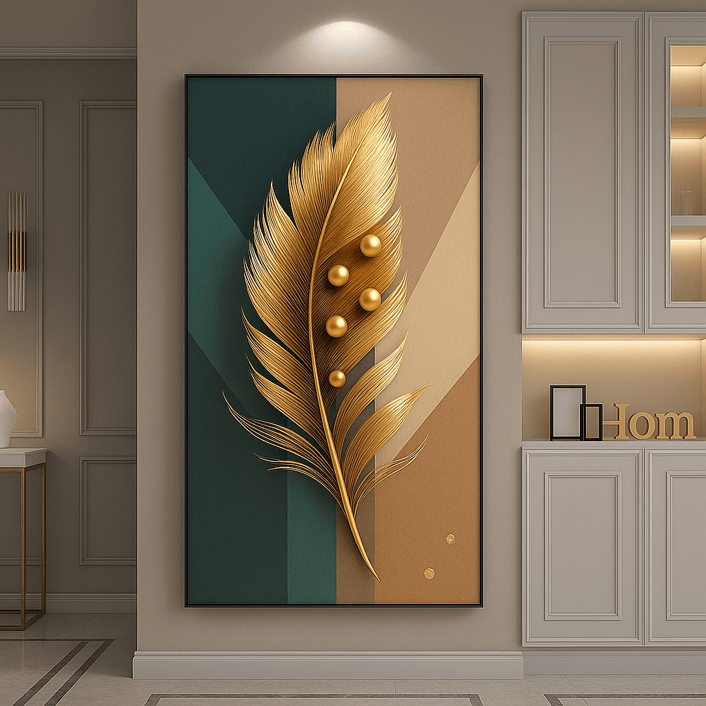 Premium Acrylic 3D UV Printed Wall Art – Nordic Feather view 1