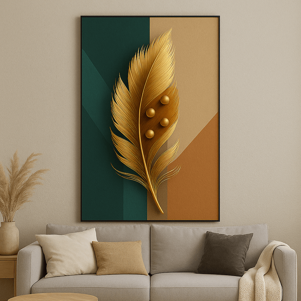 Premium Acrylic 3D UV Printed Wall Art – Nordic Feather view 3