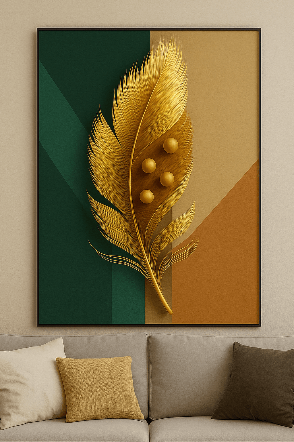 Premium Acrylic 3D UV Printed Wall Art – Nordic Feather view 4